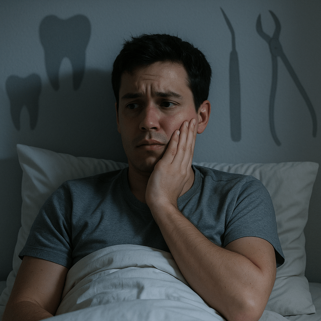 man stressed about wisdom teeth surgery