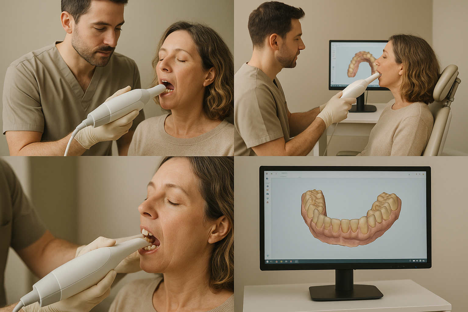 Dentist scanning teeth for 3D night guard
