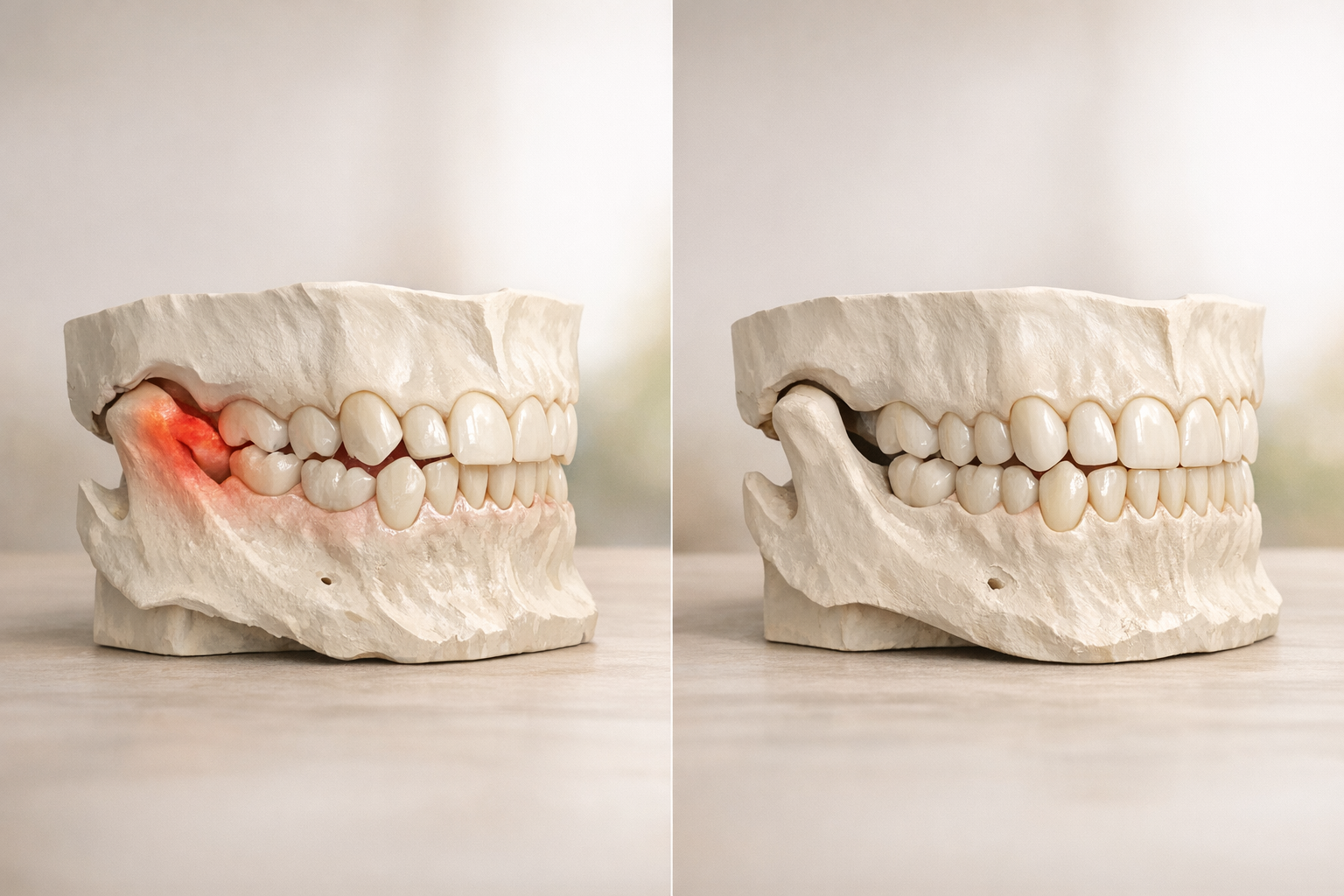 3D scans of improved bite alignment and reduced TMJ strain