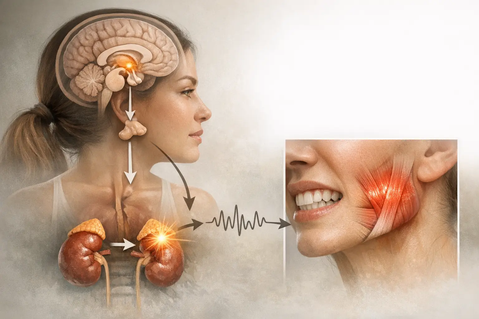 Infographic of HPA axis causing jaw tension