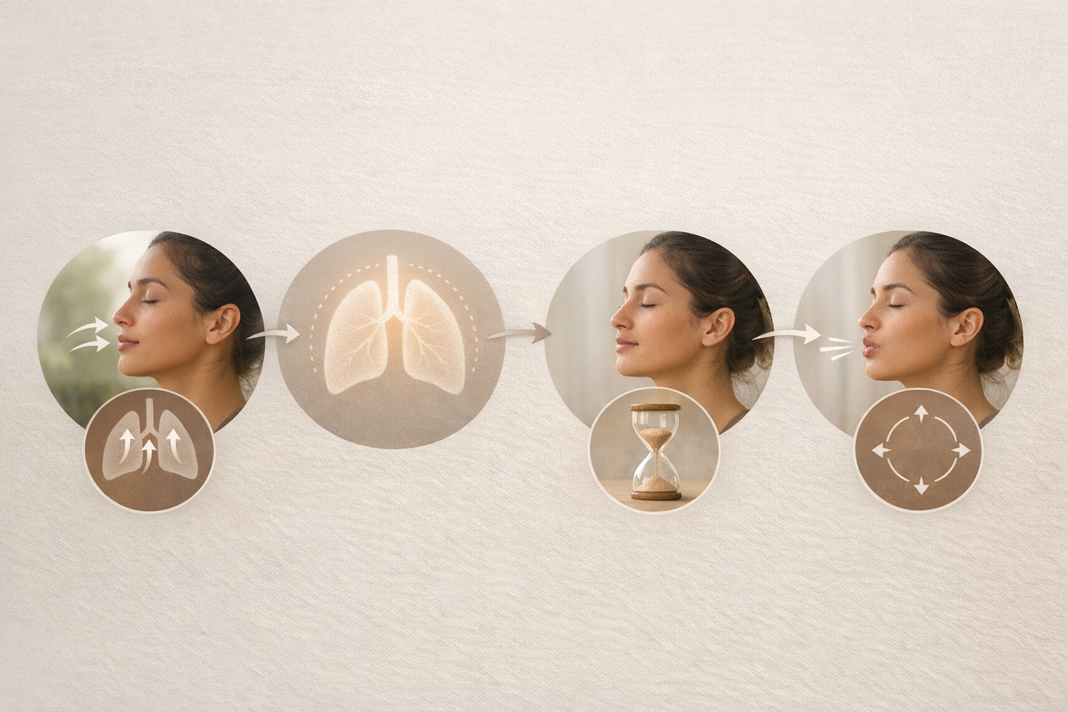 Breathing patterns diagram for 4-7-8 technique