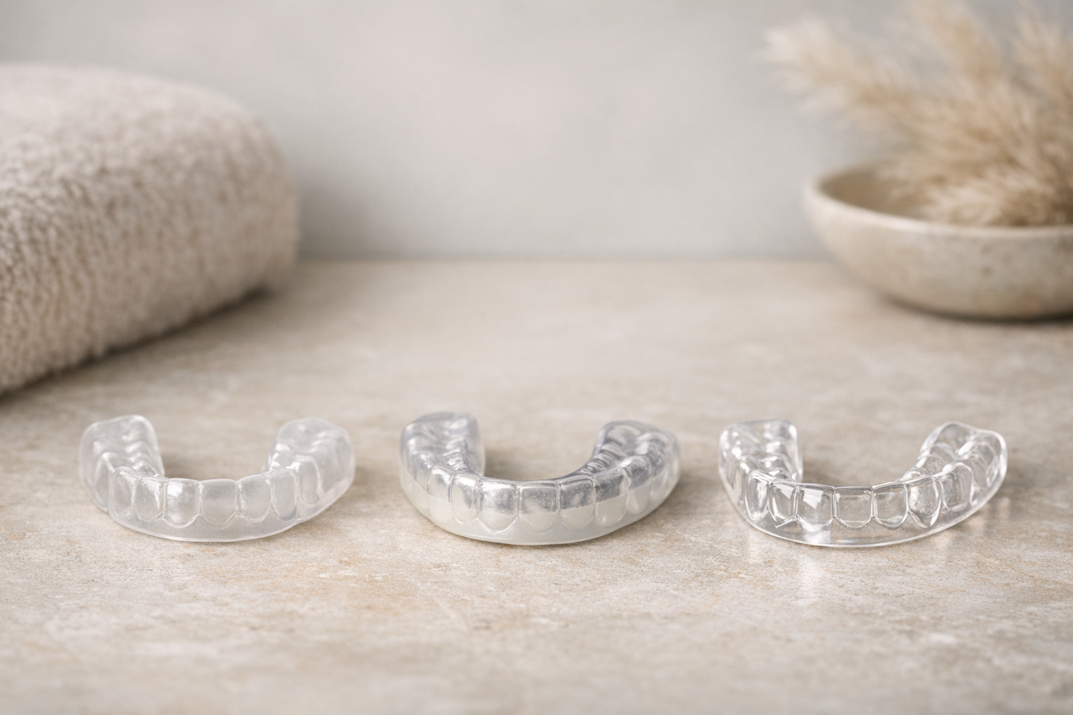 Photo of soft, dual laminate, hard acrylic night guards