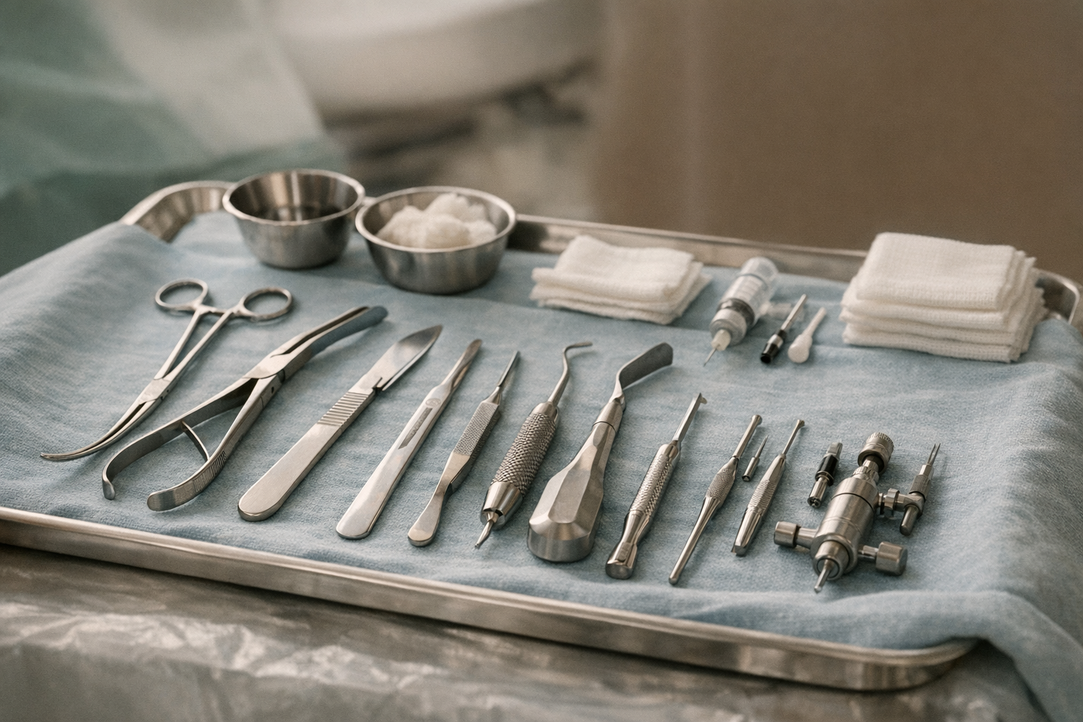 Surgical instruments prepared for TMJ surgery