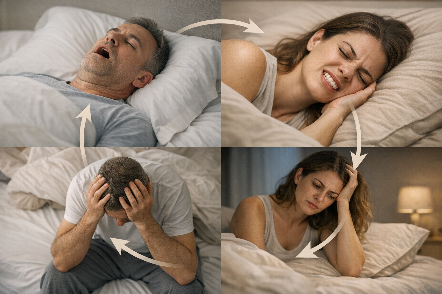 Flowchart of sleep apnea-bruxism cycle affecting sleep quality