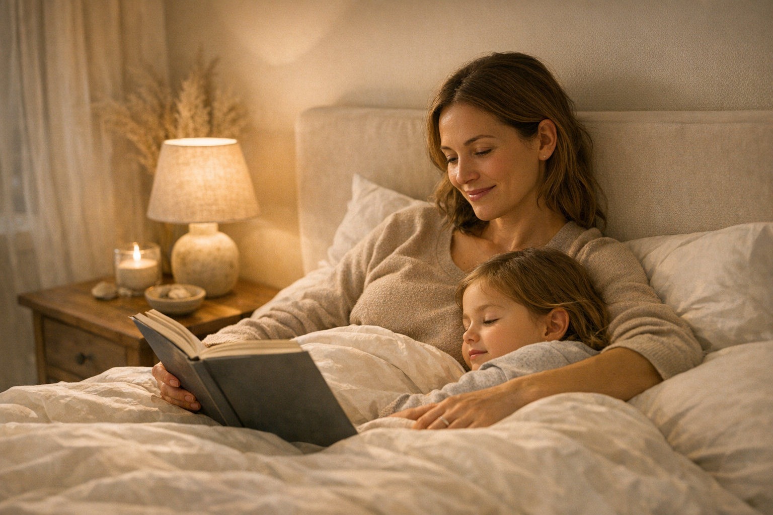 Parent reading to child as part of bedtime routine