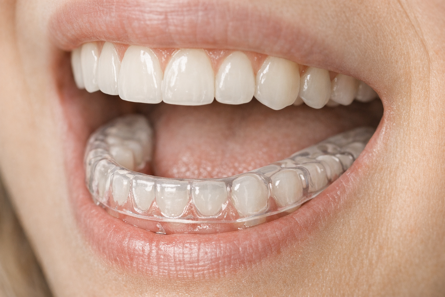 Diagram of occlusal splint on lower teeth