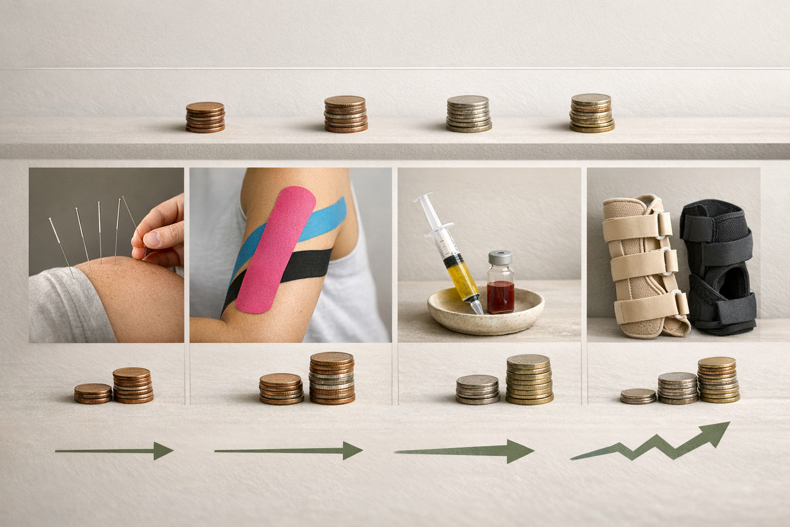 Chart comparing cost and invasiveness of treatments