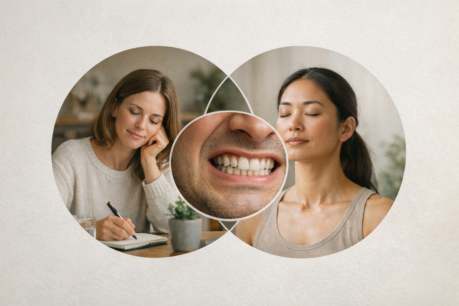 Venn diagram showing CBT and mindfulness benefits
