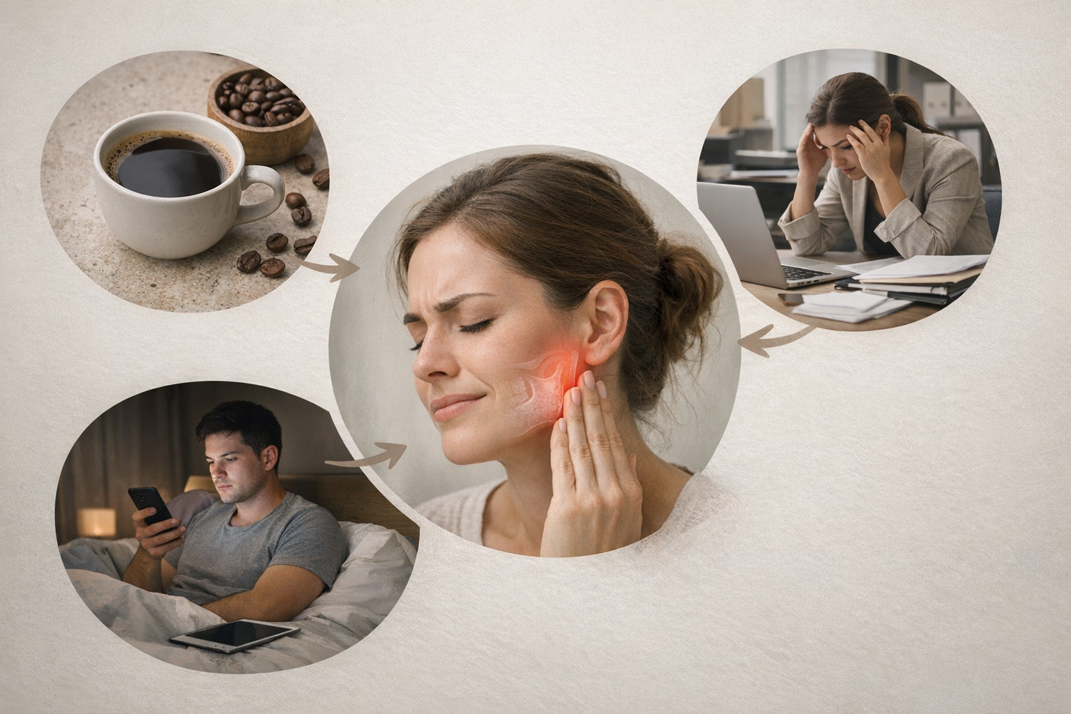 Infographic of lifestyle factors contributing to bruxism