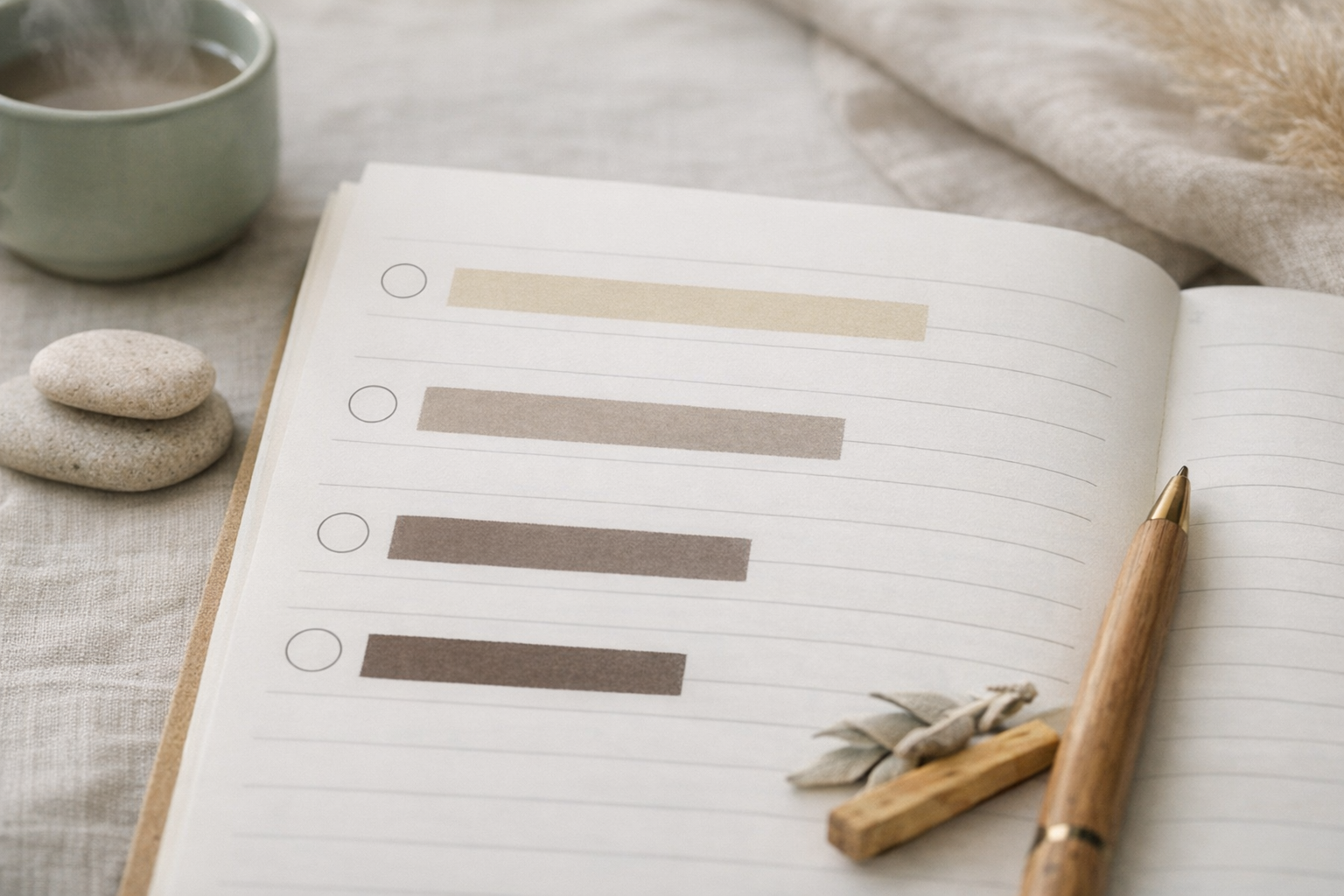 Daily planner with scheduled mindfulness sessions