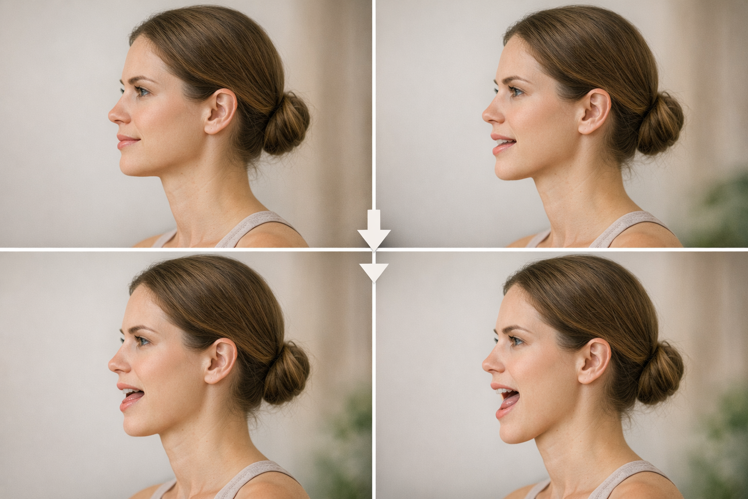 Diagram of cranio-mandibular stabilization exercise steps