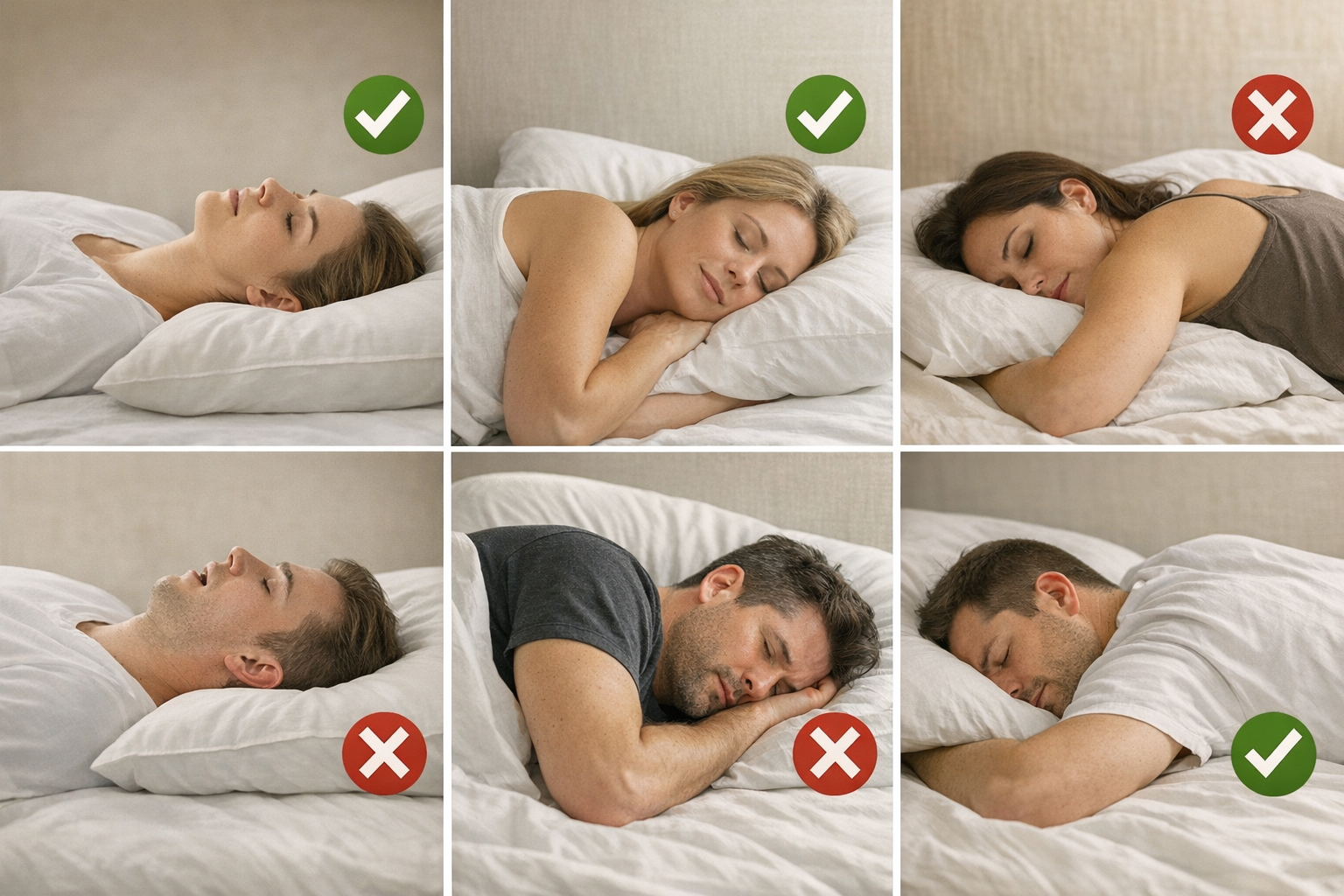 Diagram of sleep positions with jaw stress indicators