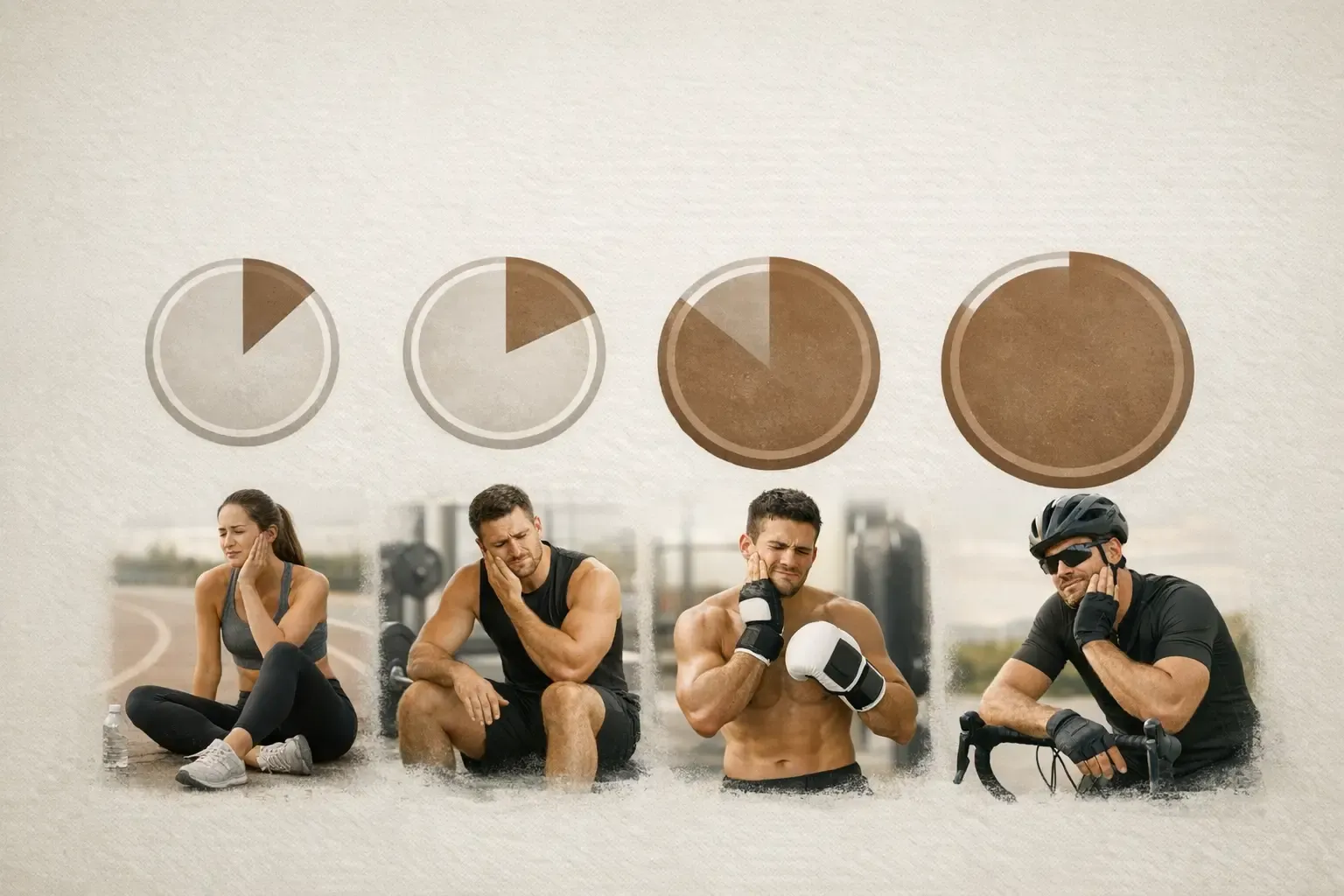 Infographic depicting bruxism prevalence across sports categories