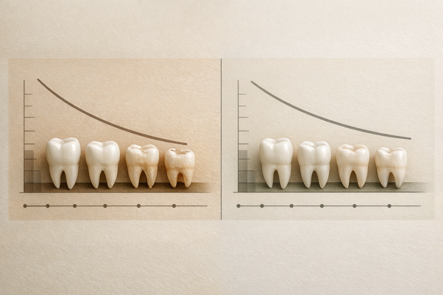 Chart comparing enamel wear in bruxers vs non-bruxers