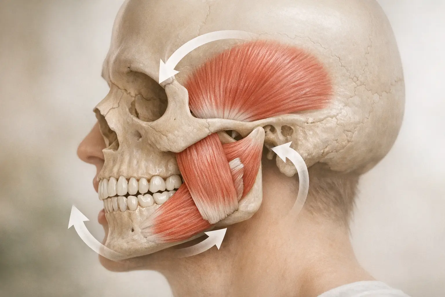 Diagram showing repetitive jaw clenching cycle during sleep