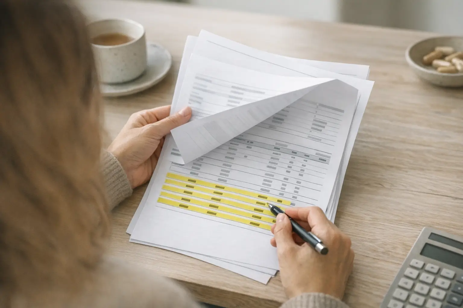 Patient reviewing Explanation of Benefits with highlights