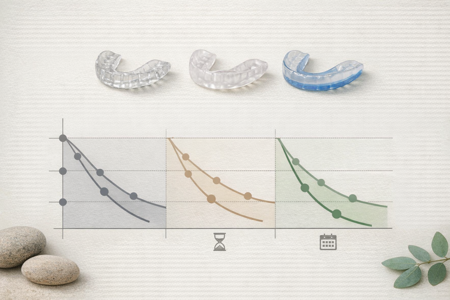Infographic of pain reduction percentages with TMJ guards