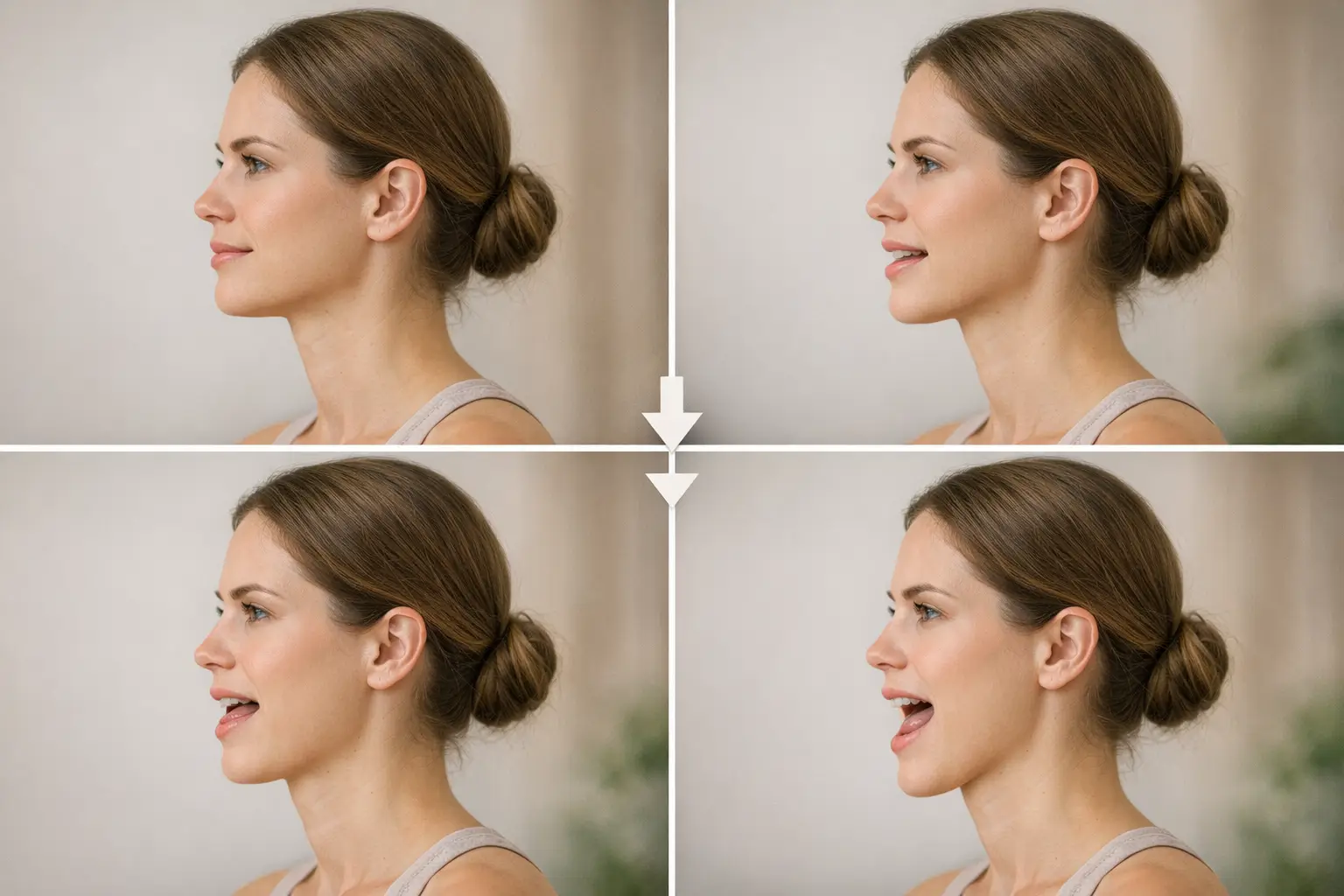 Diagram of cranio-mandibular stabilization exercise steps