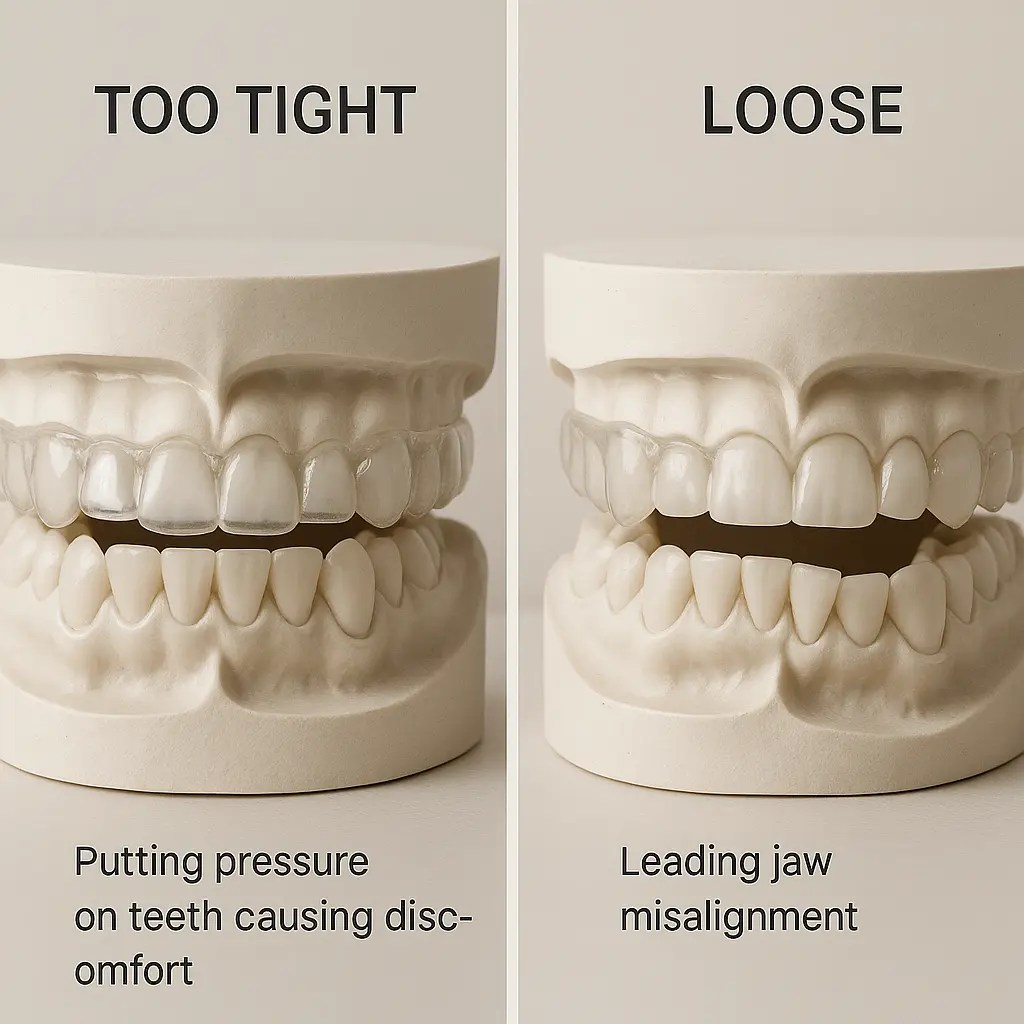 poorly fitting mouth guard